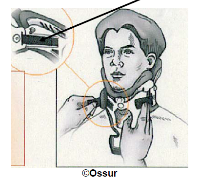 Diagram showing how to fasten collar